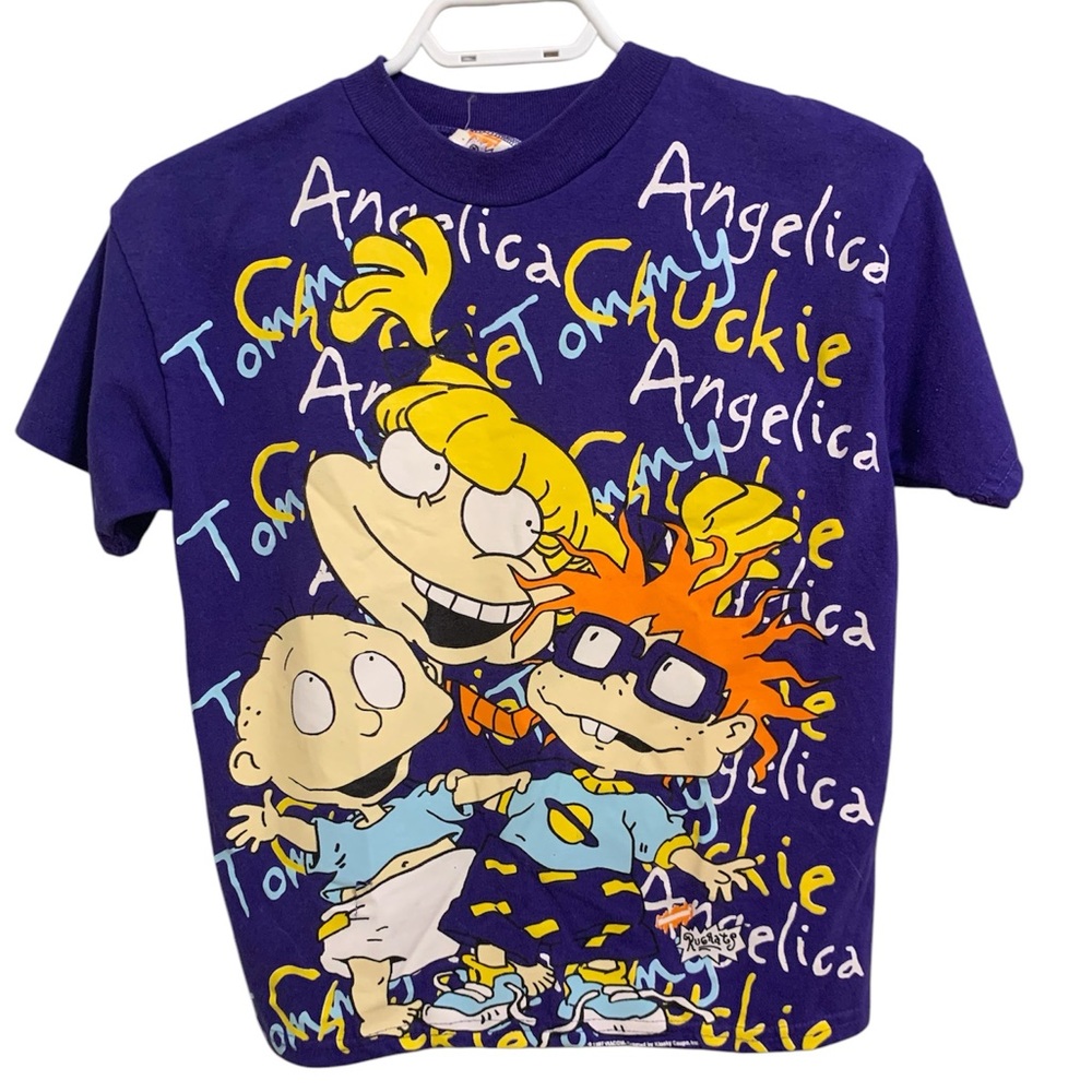 Vintage 1997 Rugrats TV Show Nickelodeon T-Shirt Size Youth Small Angelica Tommy